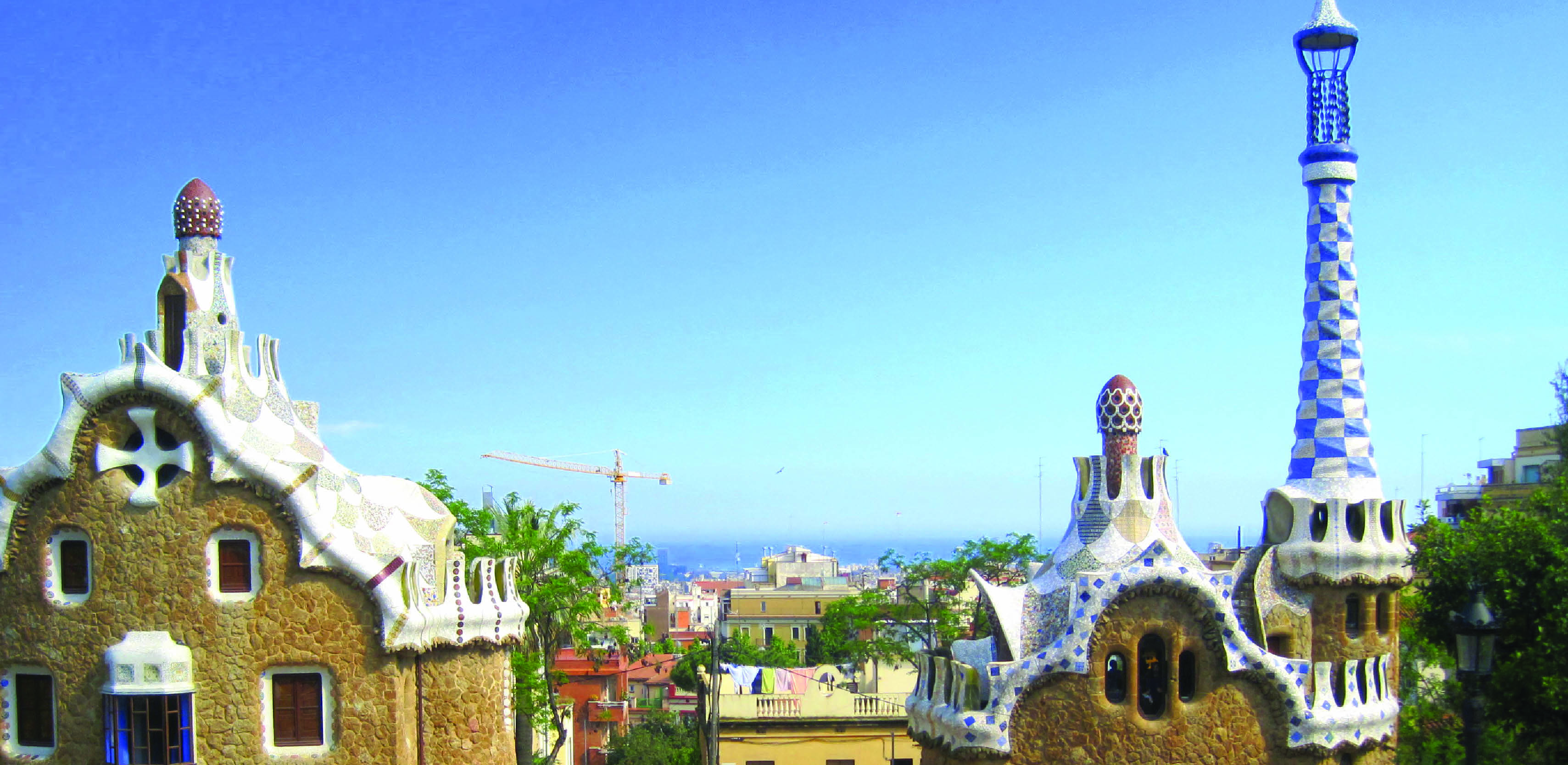 Colorful buildings in Barcelona