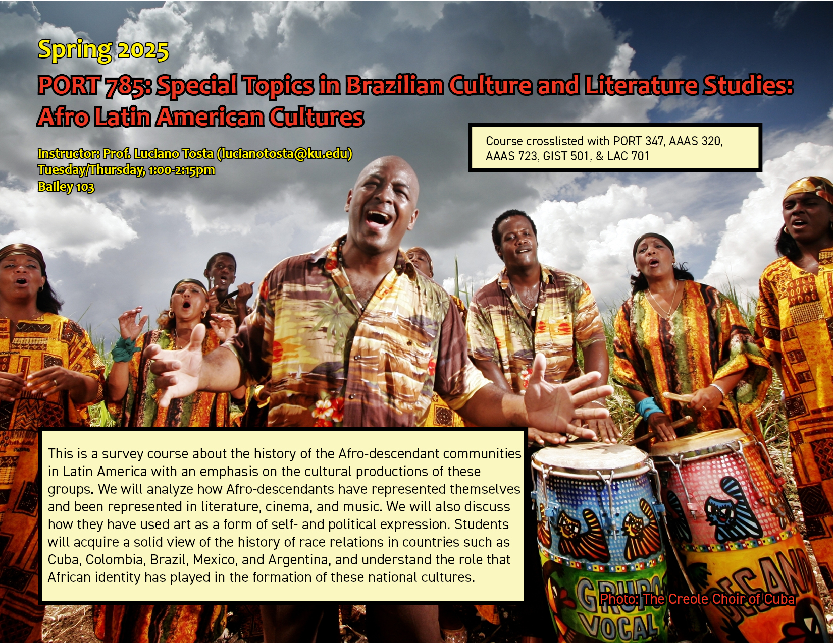 SPAN 785: Afro-Latin American Cultures. Text copied below image.