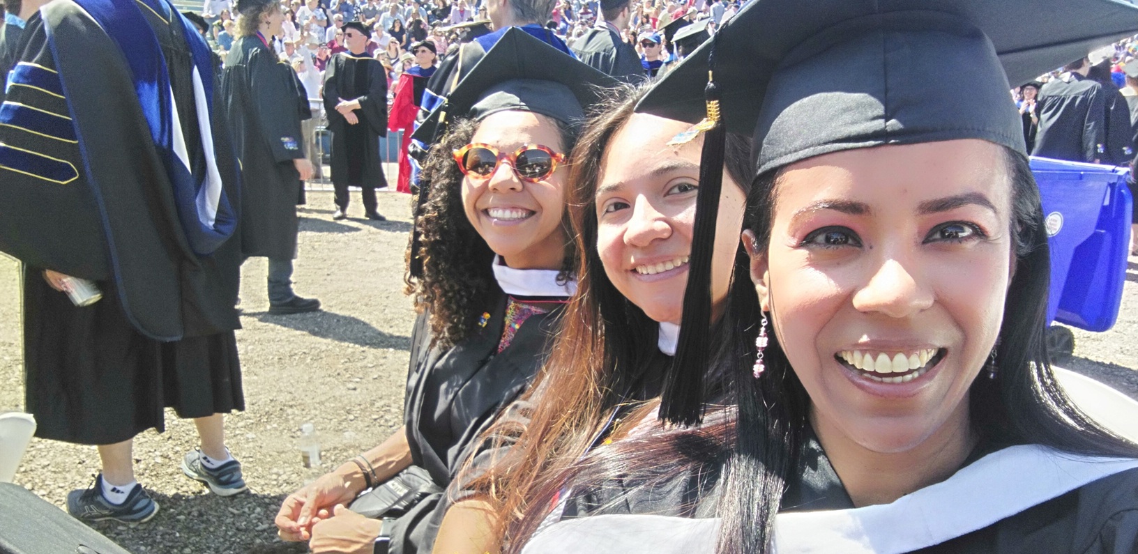 Sofía, Camila, and Laryssa at Commencement 2025