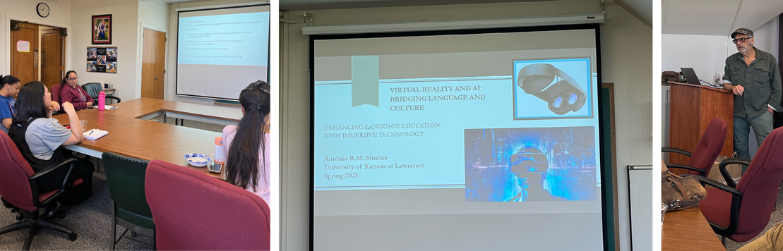 Dr. Simões presents for CLACS's Merienda series, April 15, 2025