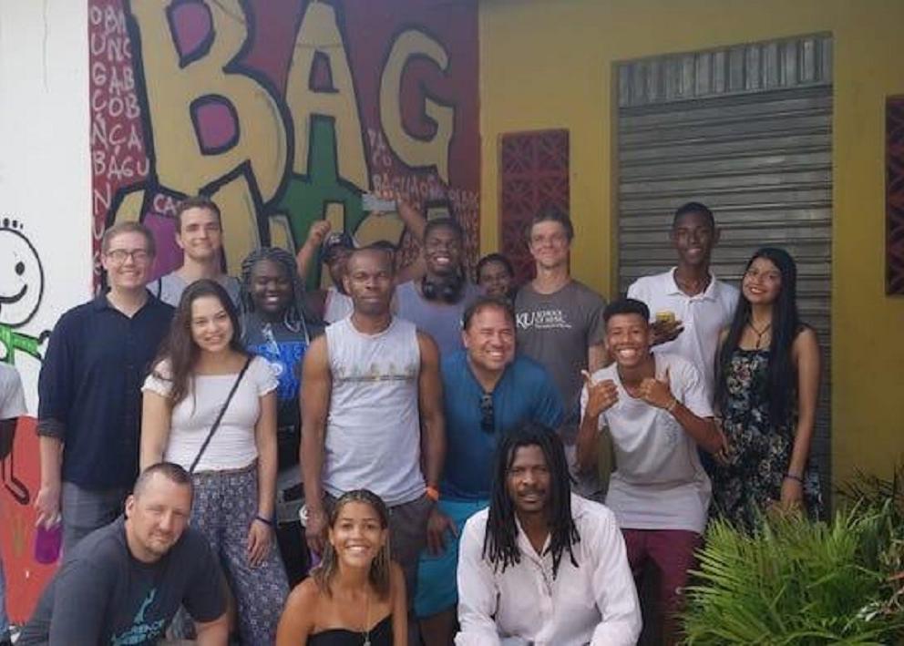 Students and professors on study abroad trip in Brazil. Group photo