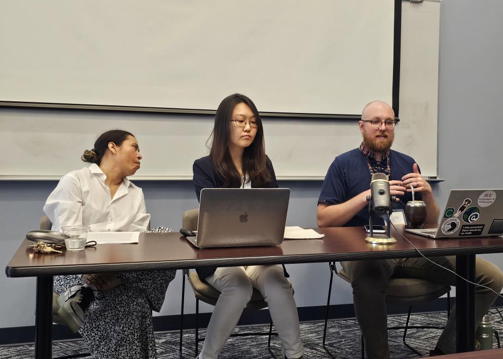 Ph.D. students Luisa Garces, Seungjoo Lee, and Zachary Glassett